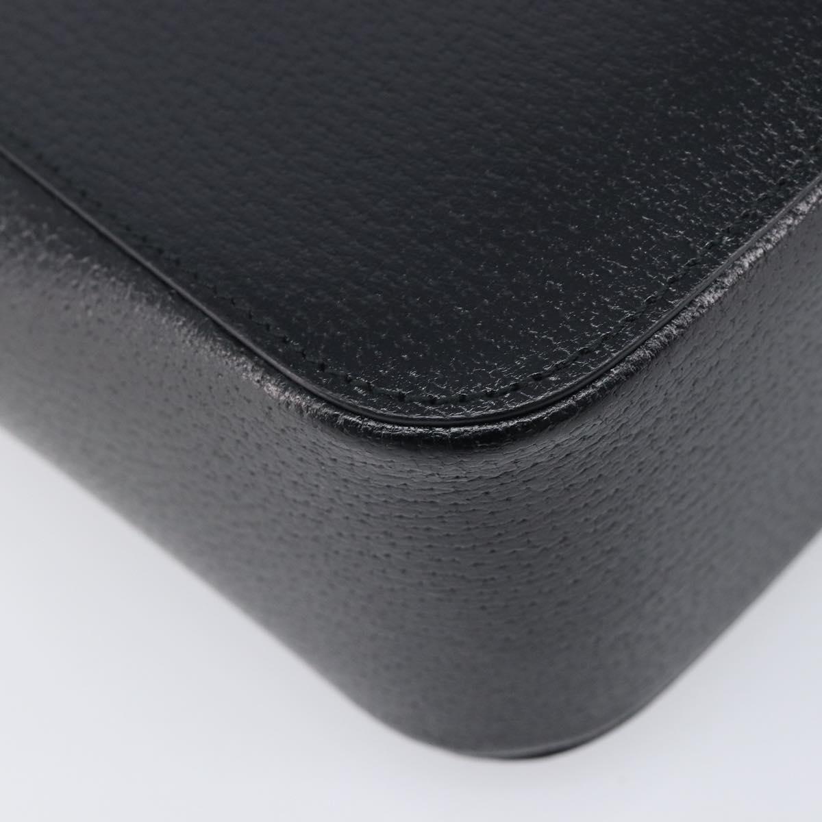 GUCCI Bamboo Hand Bag Leather Black 002 1061 Auth gh2426A