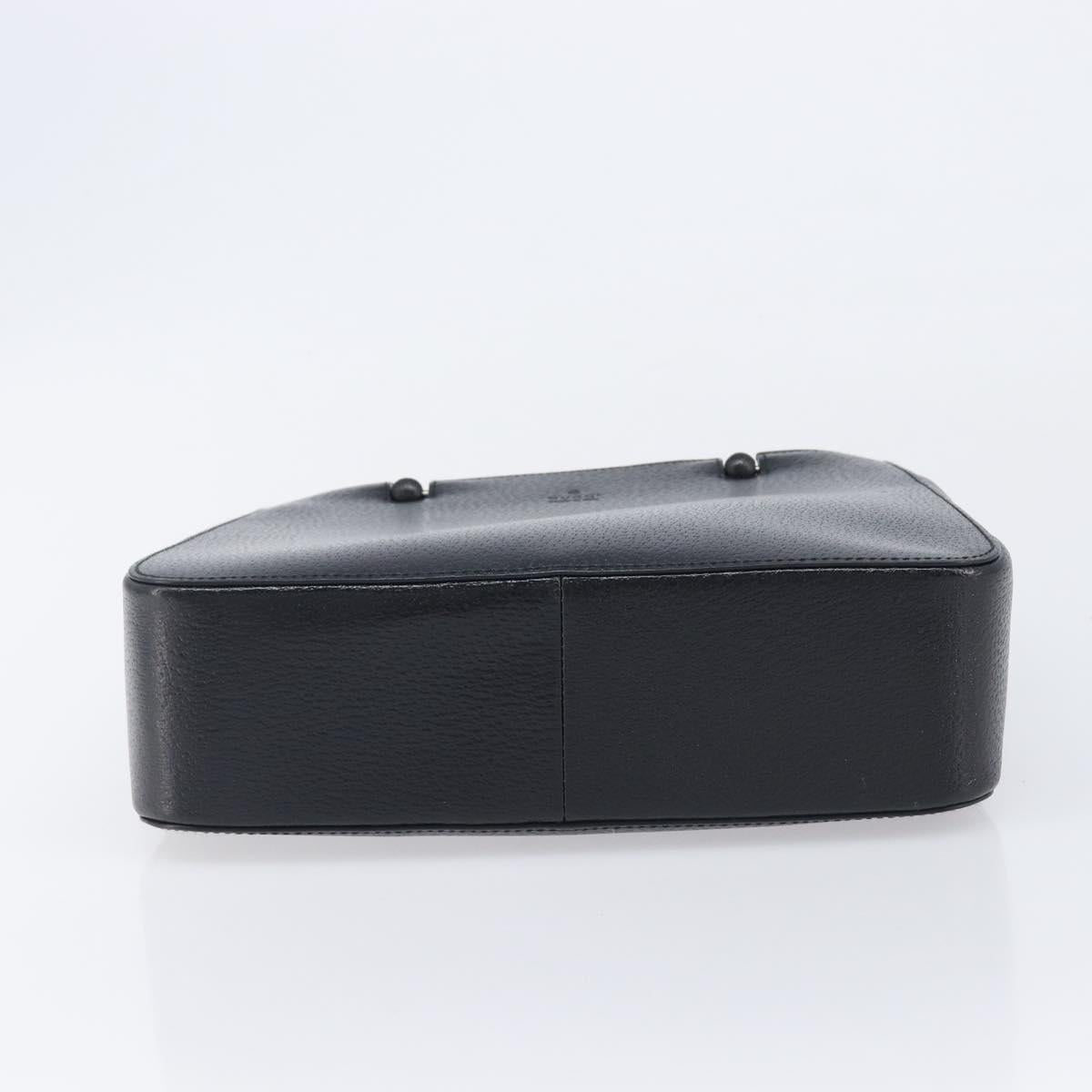 GUCCI Bamboo Hand Bag Leather Black 002 1061 Auth gh2426A