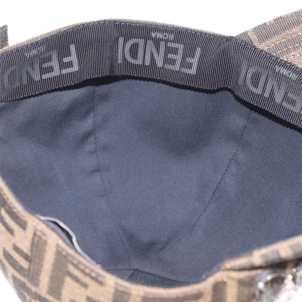 FENDI Zucca Canvas Cap Nylon 22.2"" Black Auth gh2428M