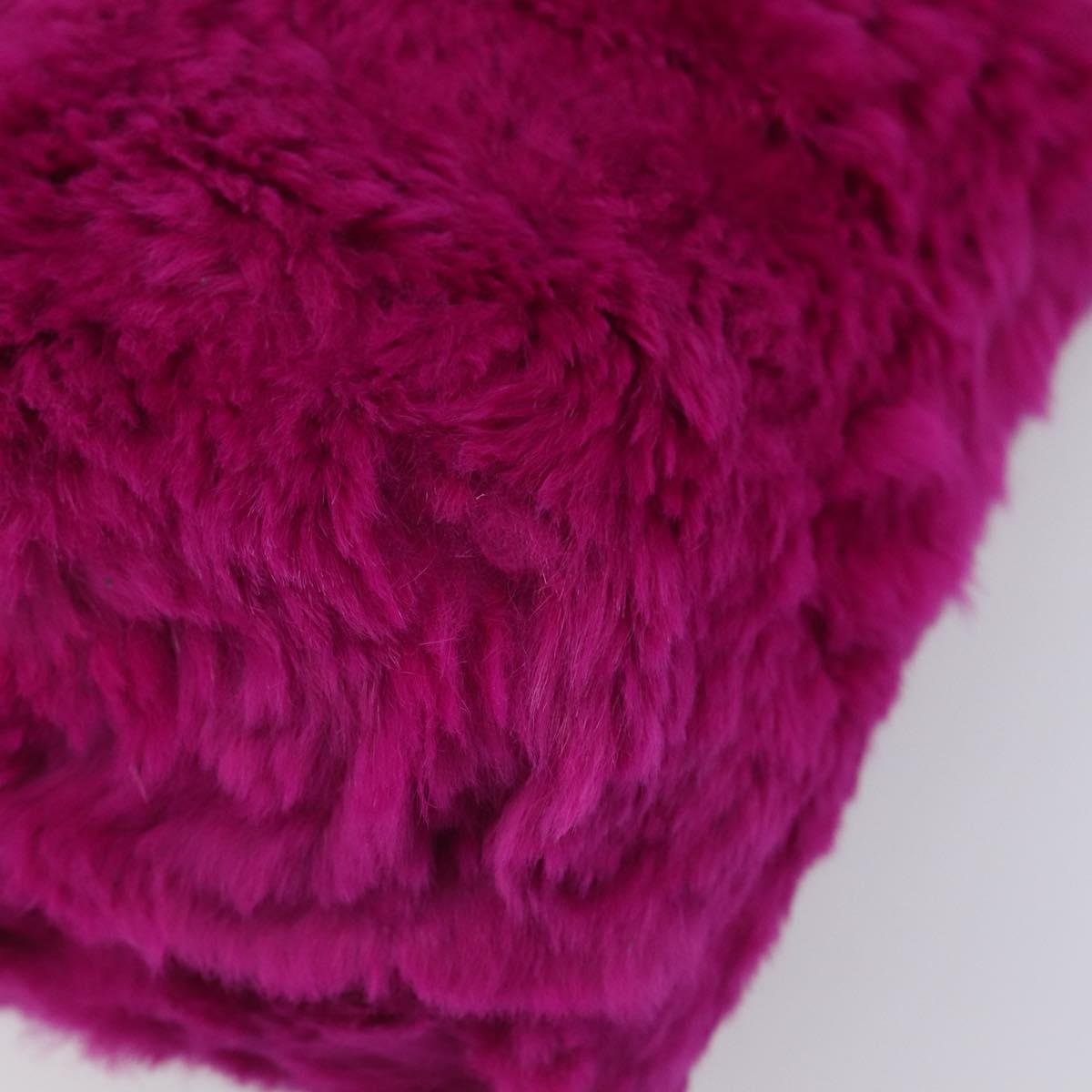 CHANEL Chain Shoulder Bag Fur Pink CC Auth gh2432V