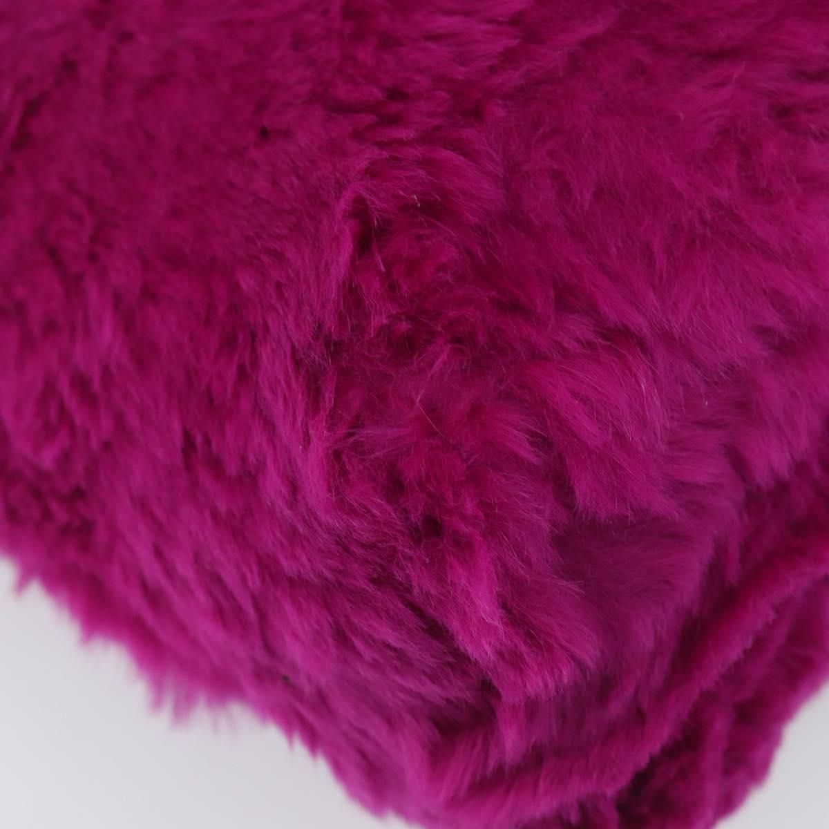CHANEL Chain Shoulder Bag Fur Pink CC Auth gh2432V