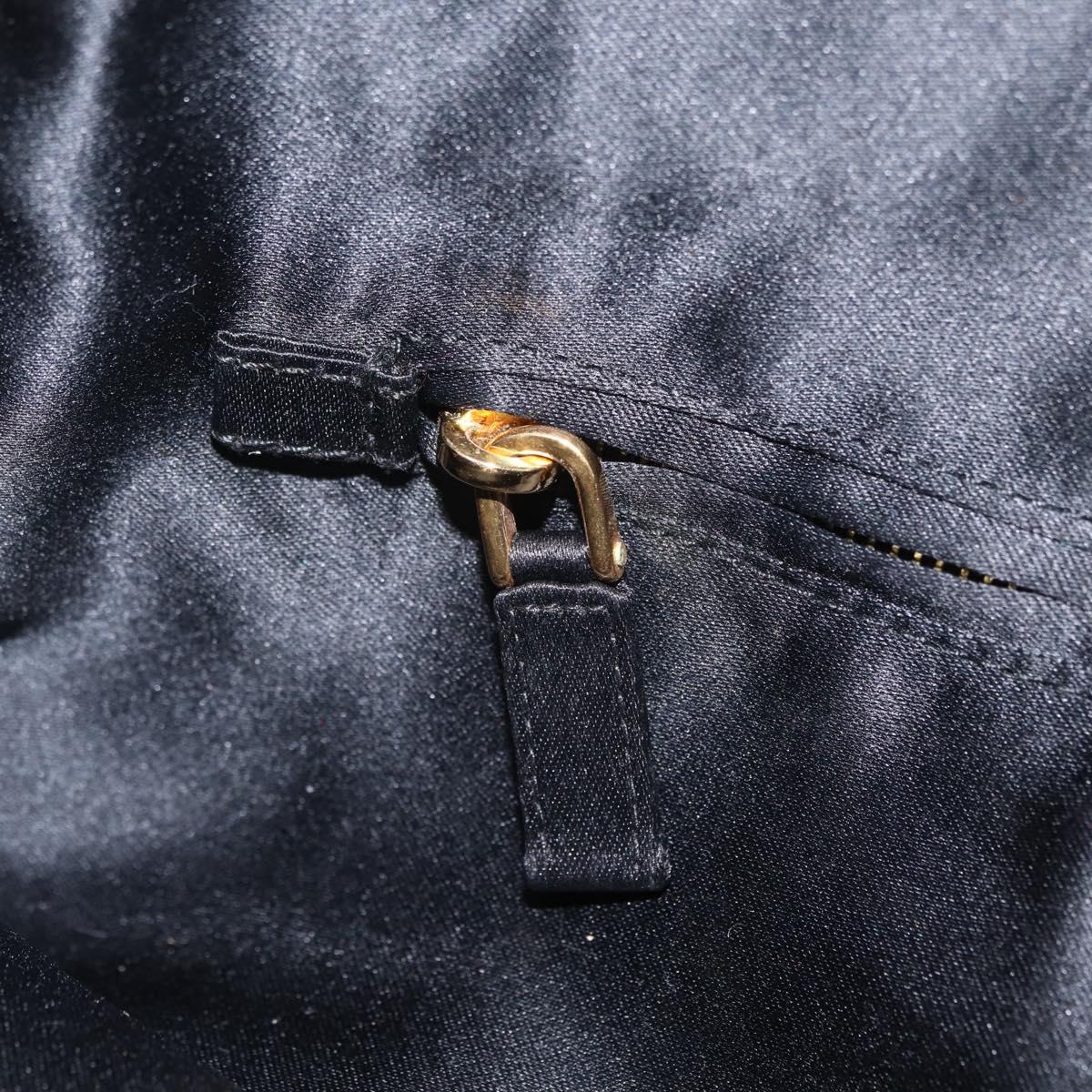 PRADA Chain Shoulder Bag Satin Sequins Yellow Black Auth gh2435V