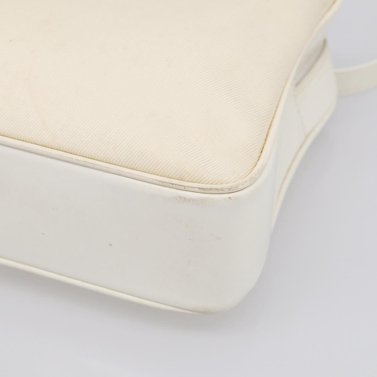 GUCCI Bamboo Hand Bag Nylon 2way White Silver 000 2040 0538 Auth gh2437
