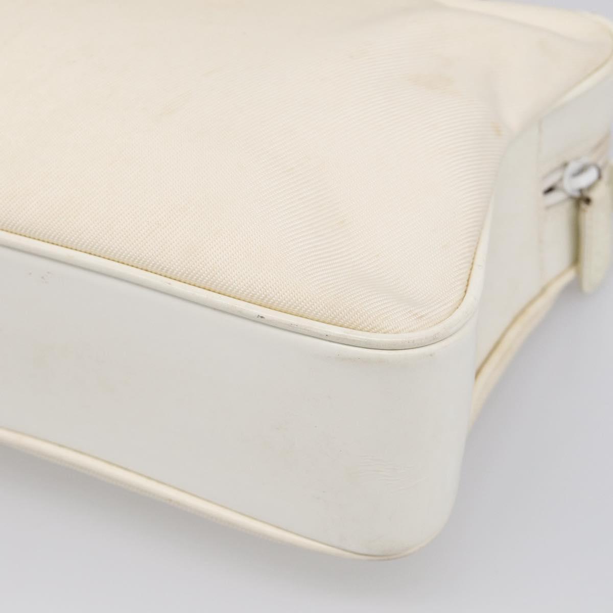 GUCCI Bamboo Hand Bag Nylon 2way White Silver 000 2040 0538 Auth gh2437