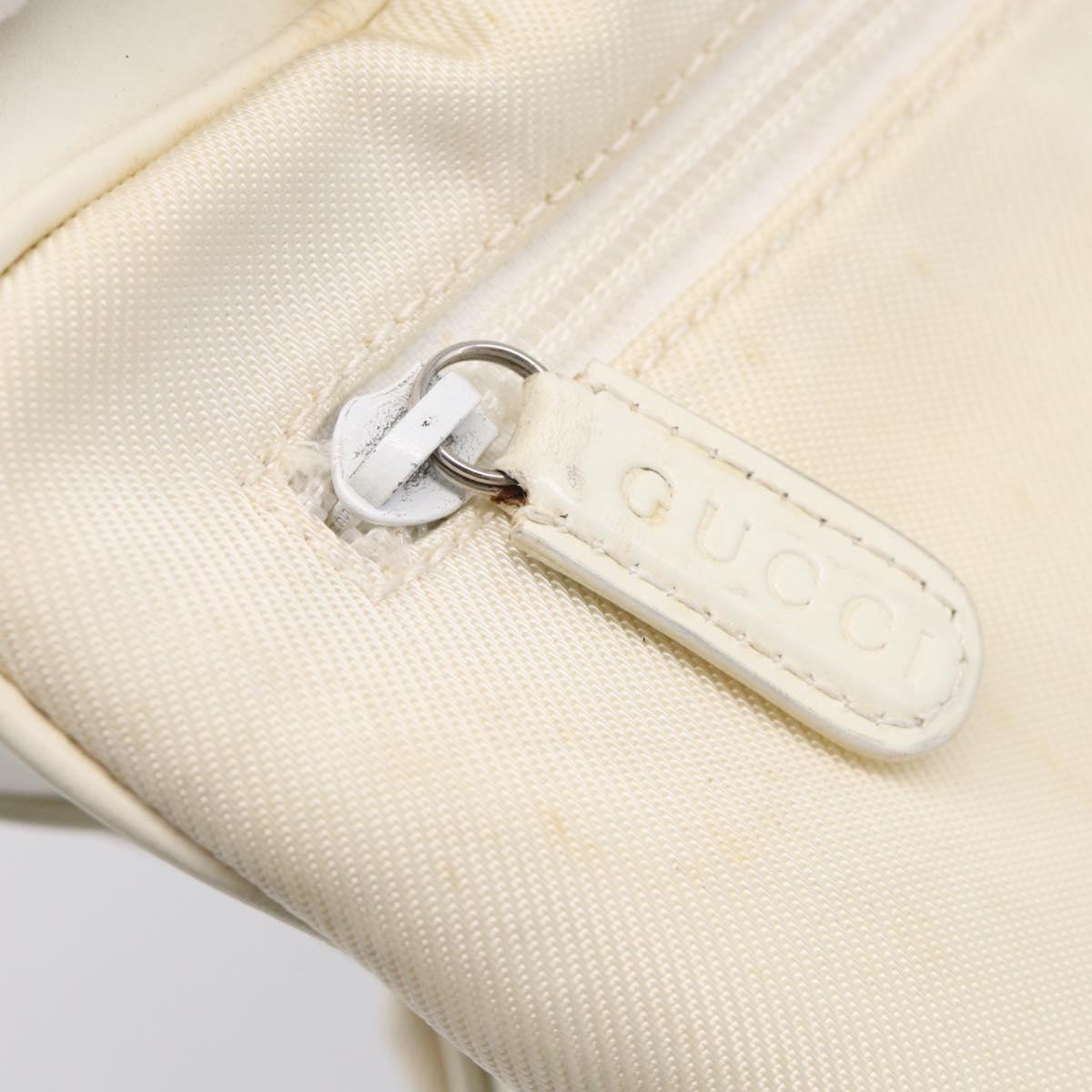 GUCCI Bamboo Hand Bag Nylon 2way White Silver 000 2040 0538 Auth gh2437