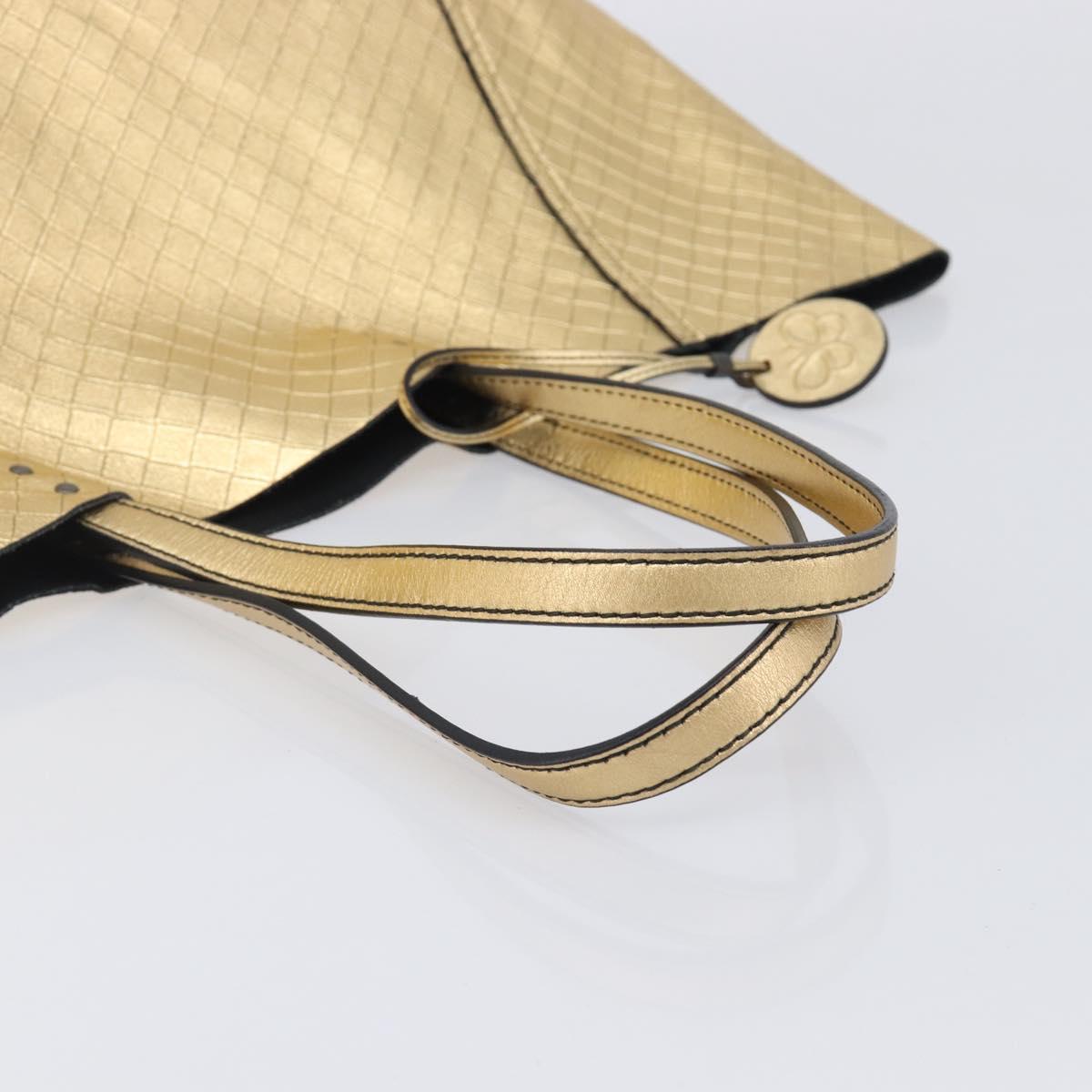 Bottega Veneta Intretti Mirage Tote Bag Leather Gold Auth gh2439