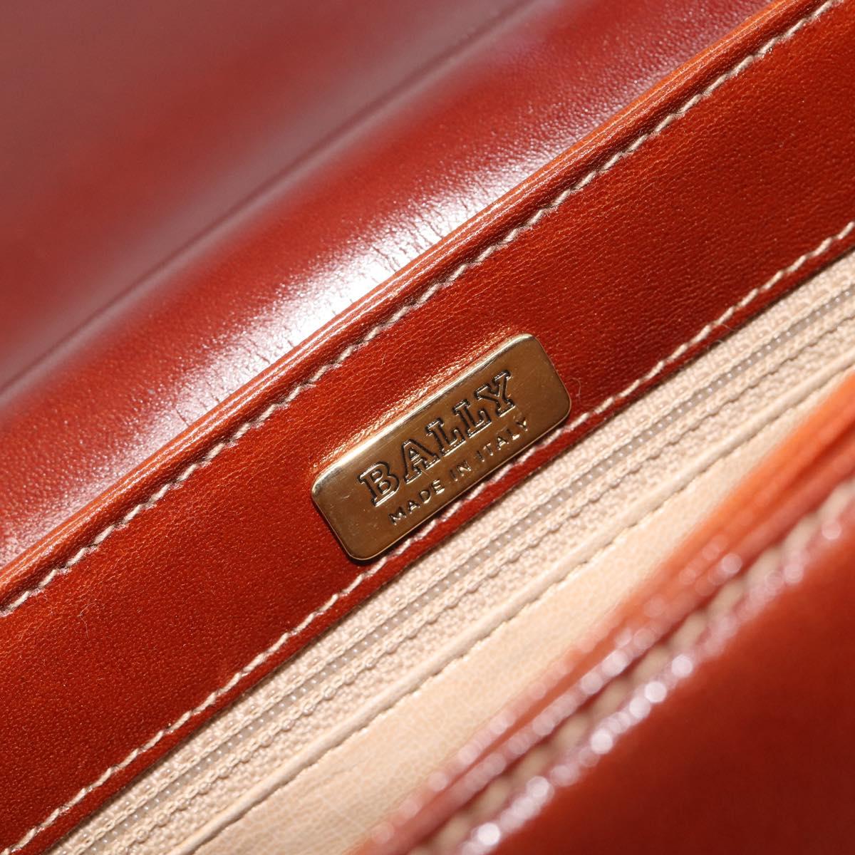 Bally Shoulder Bag Leather Brown Gold Auth gh2448