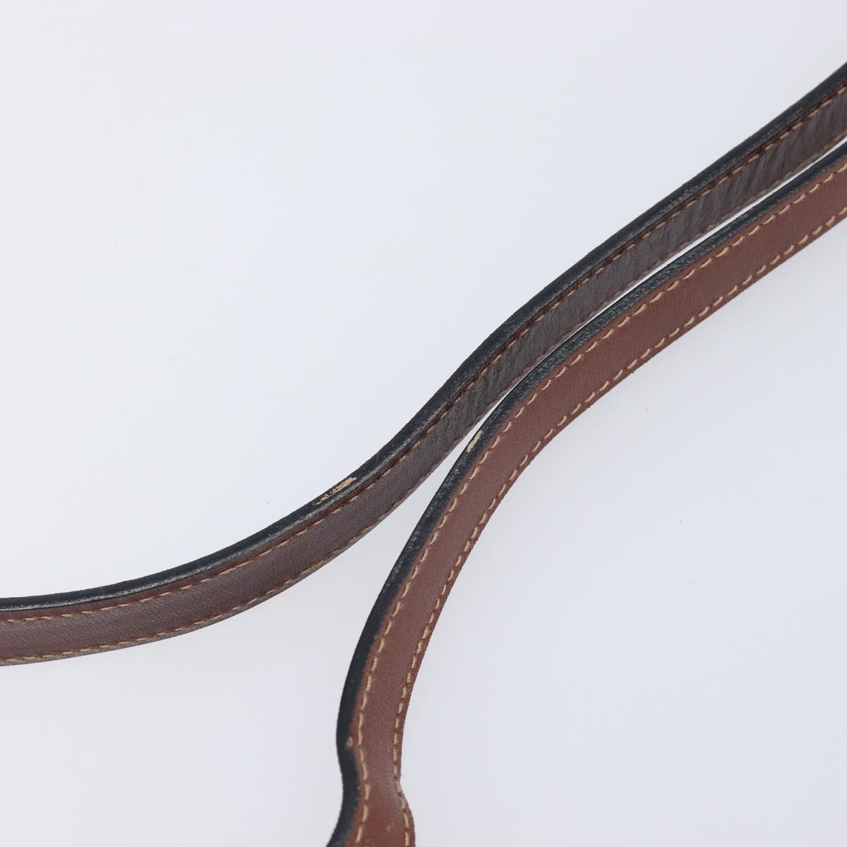 Bally Shoulder Bag Leather Brown Gold Auth gh2448