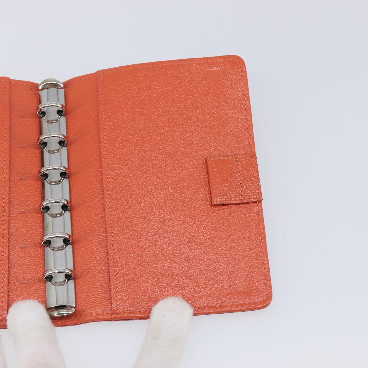 CHANEL Bicolore Day Planner Cover Leather Red Silver CC Auth gh2449V