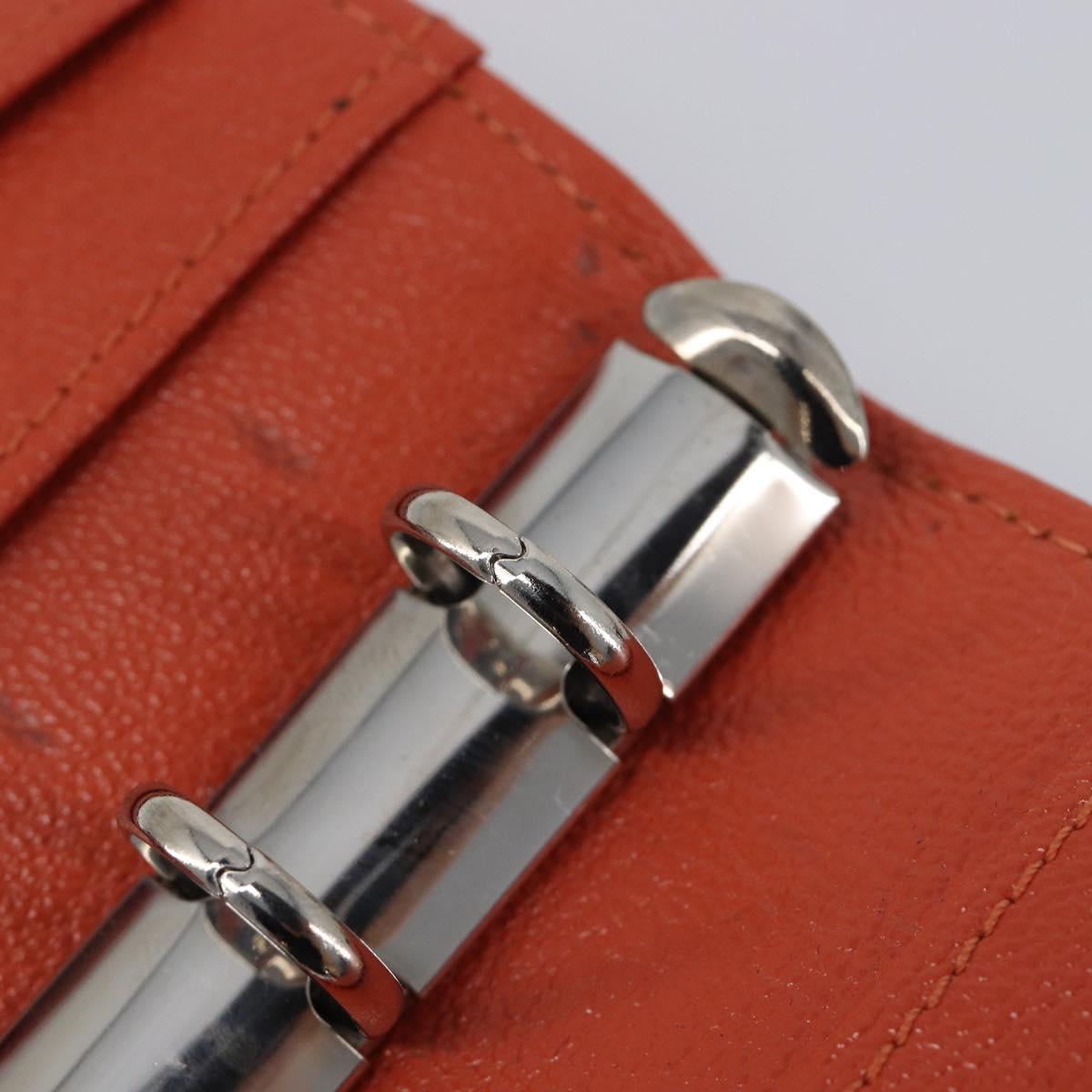 CHANEL Bicolore Day Planner Cover Leather Red Silver CC Auth gh2449V