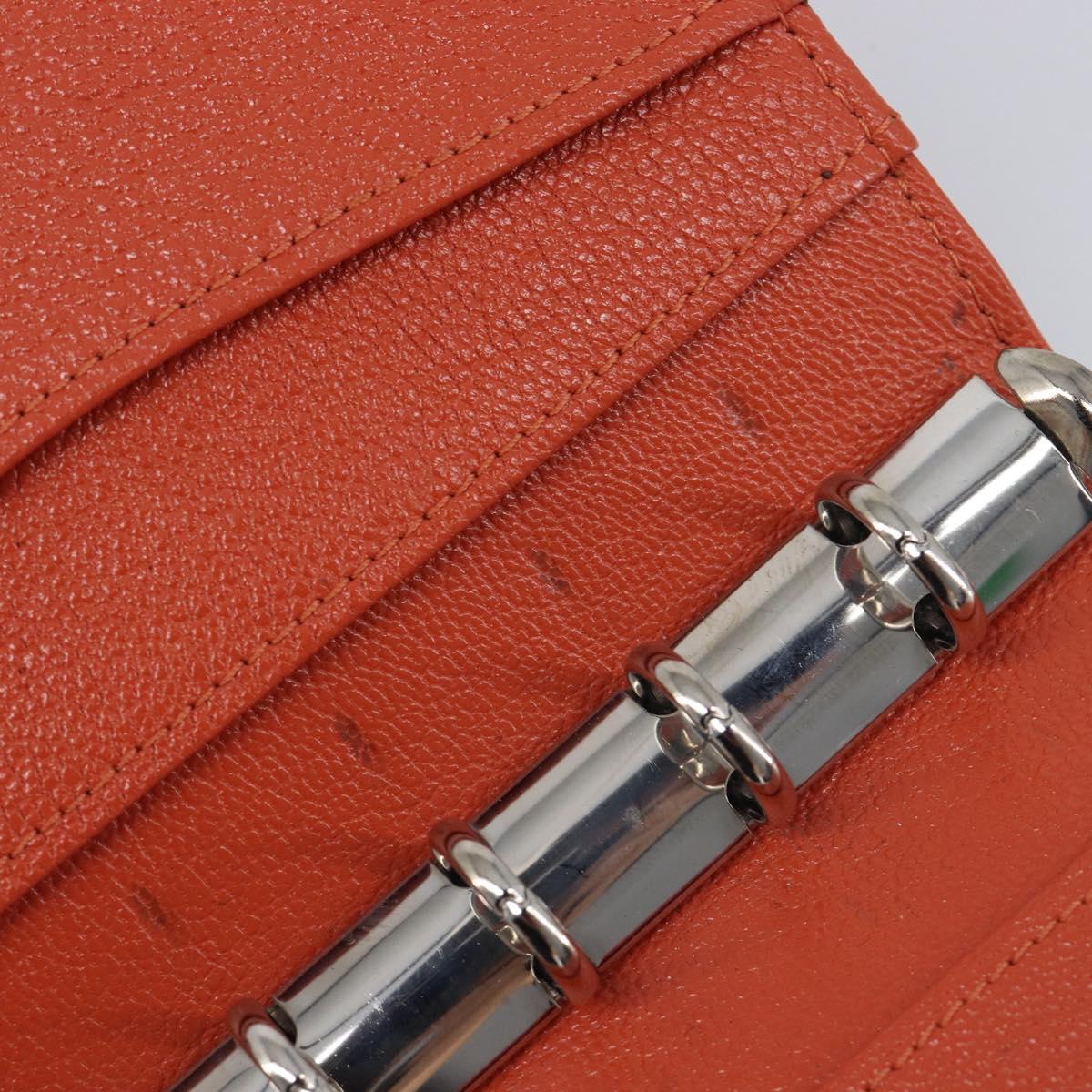 CHANEL Bicolore Day Planner Cover Leather Red Silver CC Auth gh2449V