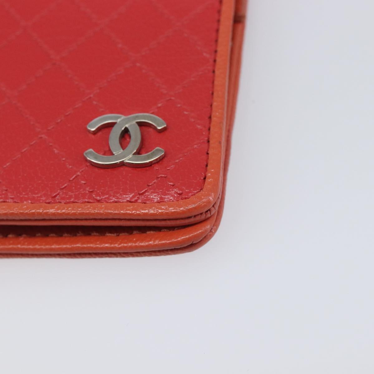 CHANEL Bicolore Day Planner Cover Leather Red Silver CC Auth gh2449V