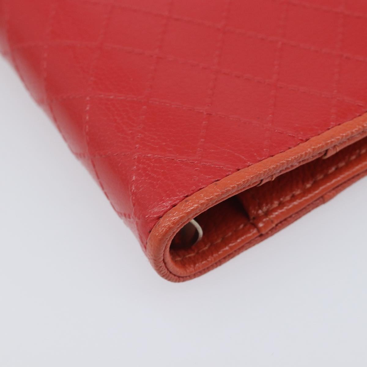 CHANEL Bicolore Day Planner Cover Leather Red Silver CC Auth gh2449V
