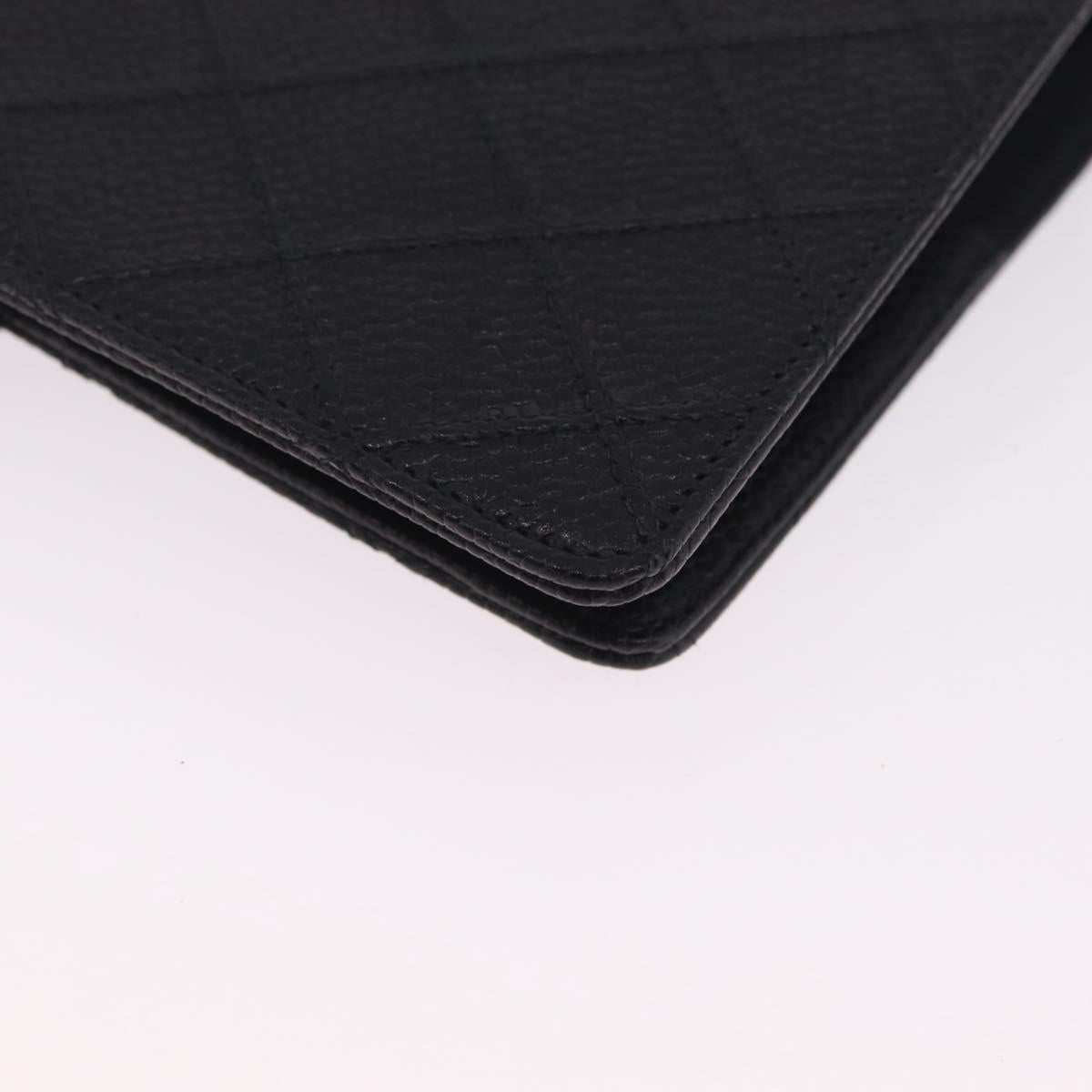 CHANEL Bicolore Day Planner Cover Caviar Skin Black Gold CC Auth gh2450V