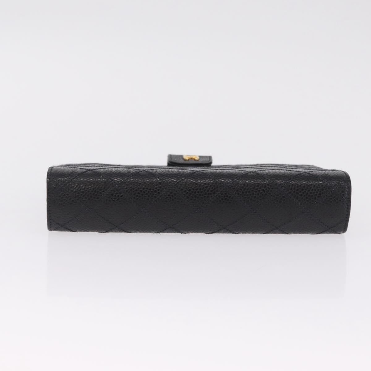CHANEL Bicolore Day Planner Cover Caviar Skin Black Gold CC Auth gh2450V