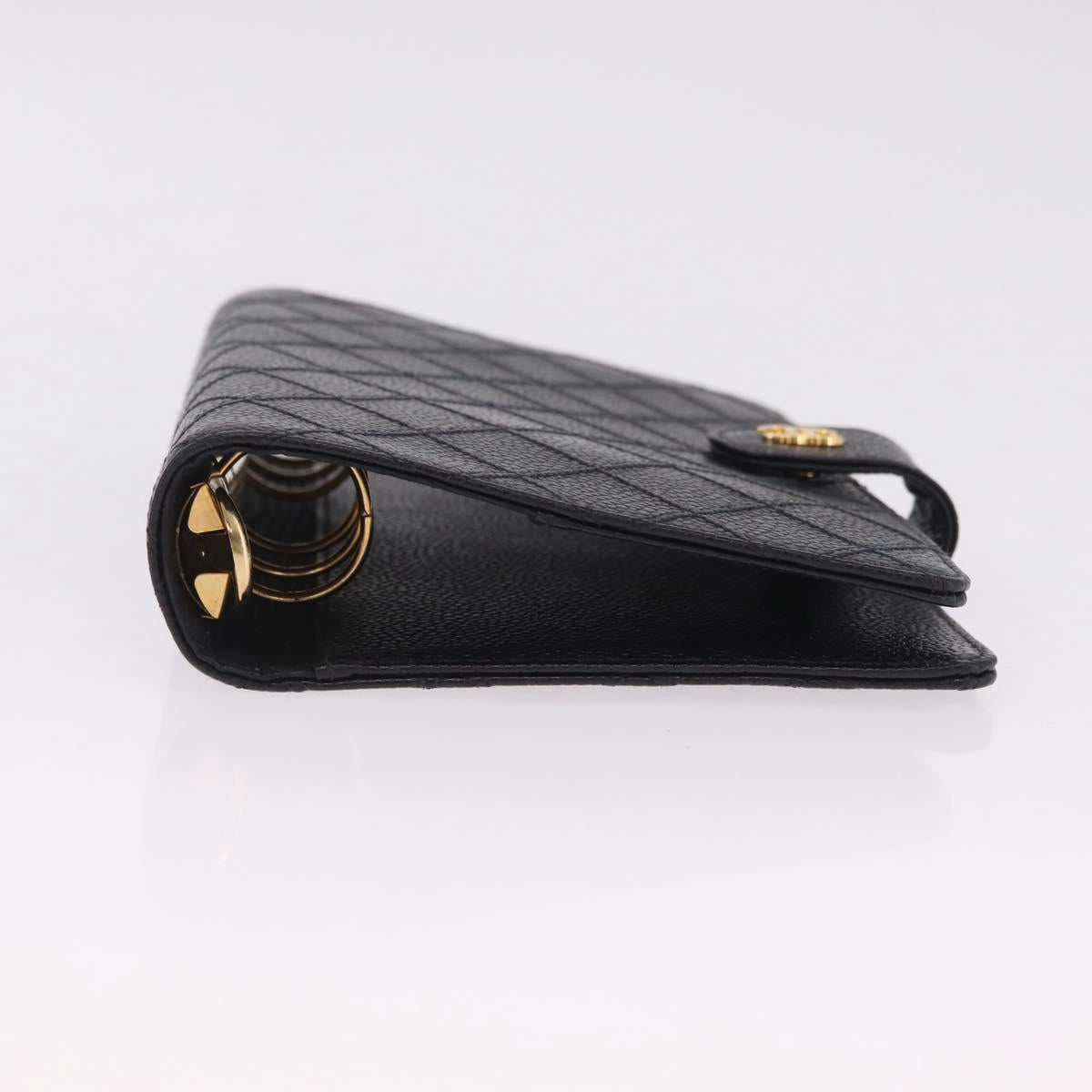 CHANEL Bicolore Day Planner Cover Caviar Skin Black Gold CC Auth gh2450V