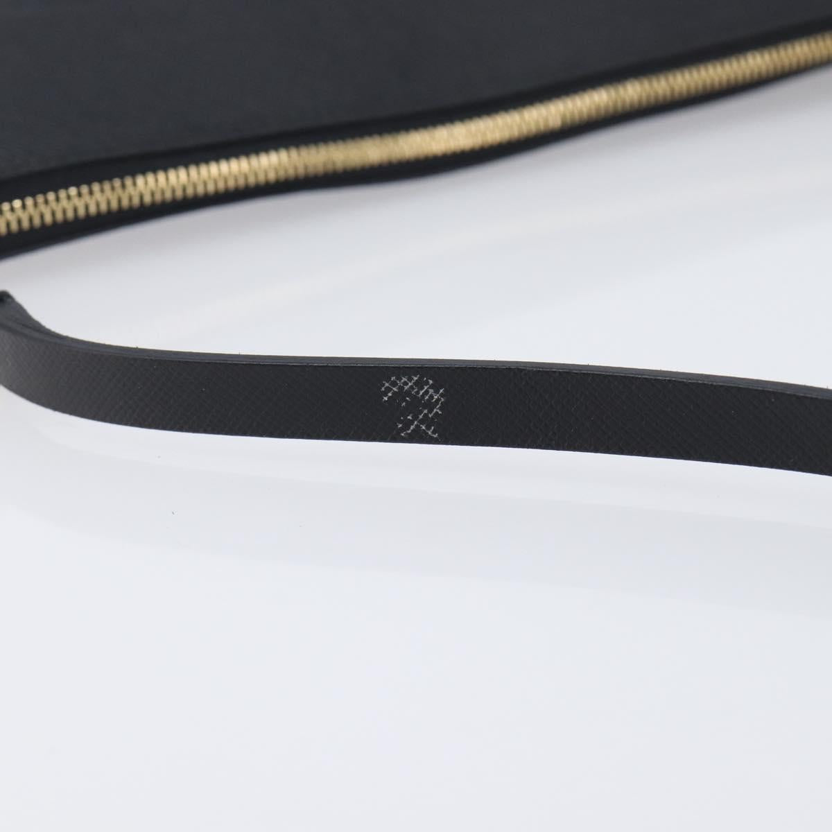 Salvatore Ferragamo Gancini Hand Bag Leather Black Gold Auth gh2454