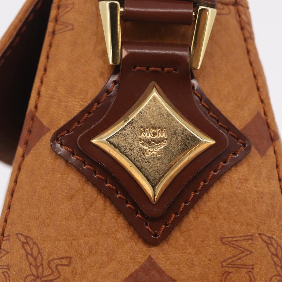 MCM Vicetos Shoulder Bag PVC Leather Brown Gold Auth gh2460A