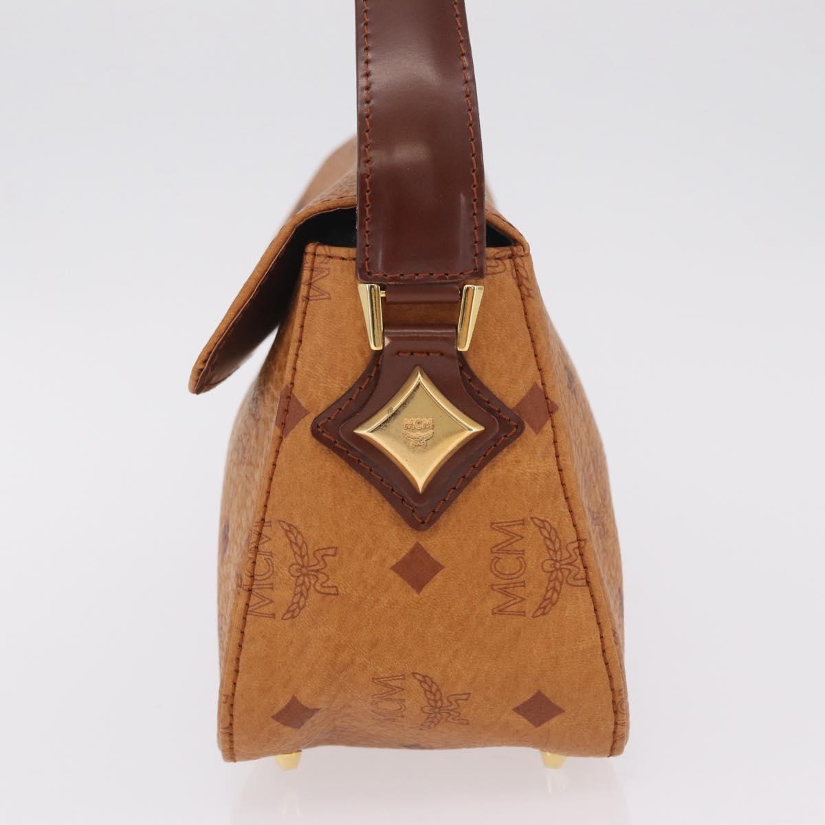 MCM Vicetos Shoulder Bag PVC Leather Brown Gold Auth gh2460A
