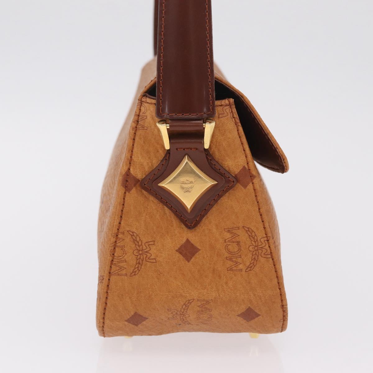 MCM Vicetos Shoulder Bag PVC Leather Brown Gold Auth gh2460A