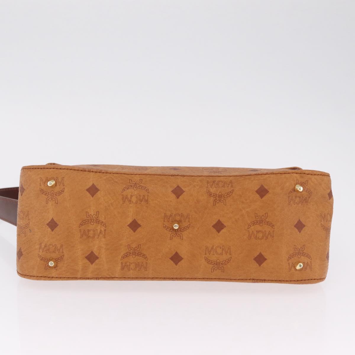 MCM Vicetos Shoulder Bag PVC Leather Brown Gold Auth gh2460A