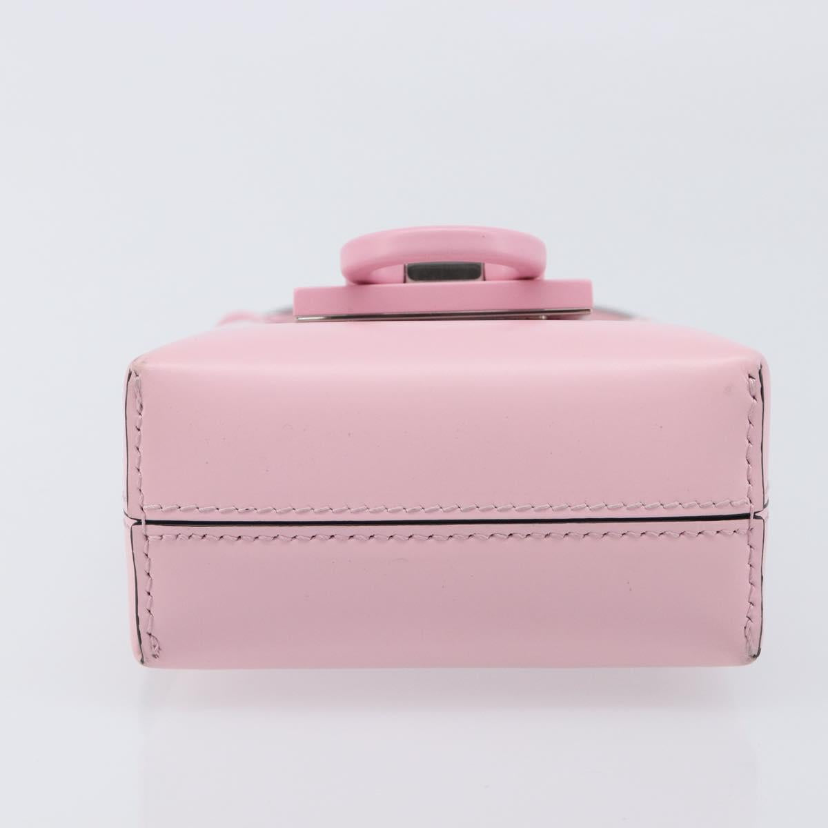Salvatore Ferragamo Gancini Mini Hand Bag Leather Pink Auth gh2461V