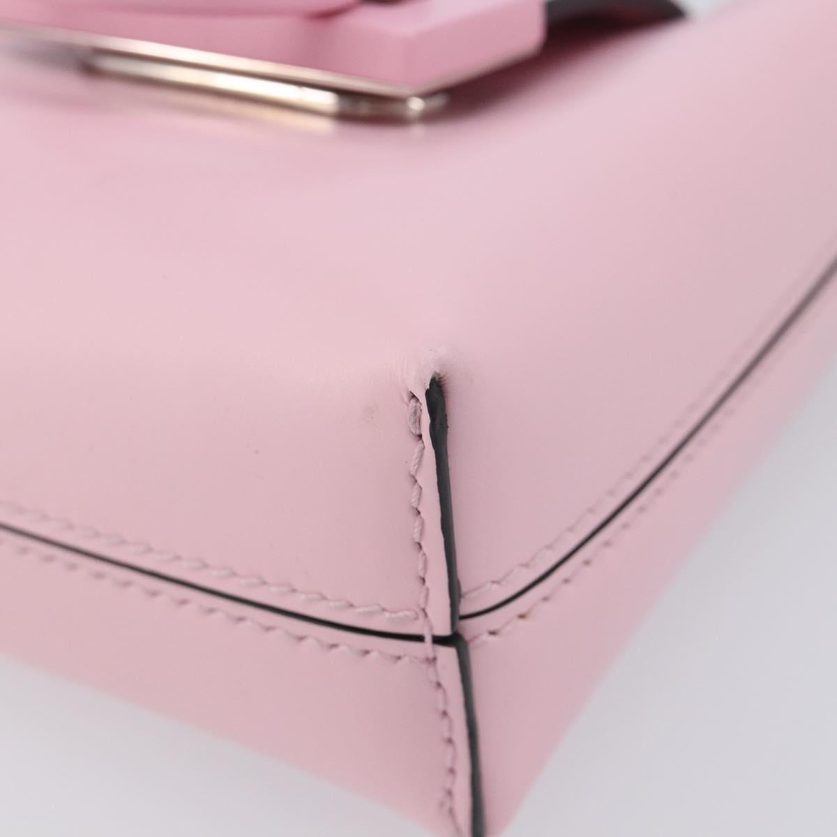 Salvatore Ferragamo Gancini Mini Hand Bag Leather Pink Auth gh2461V