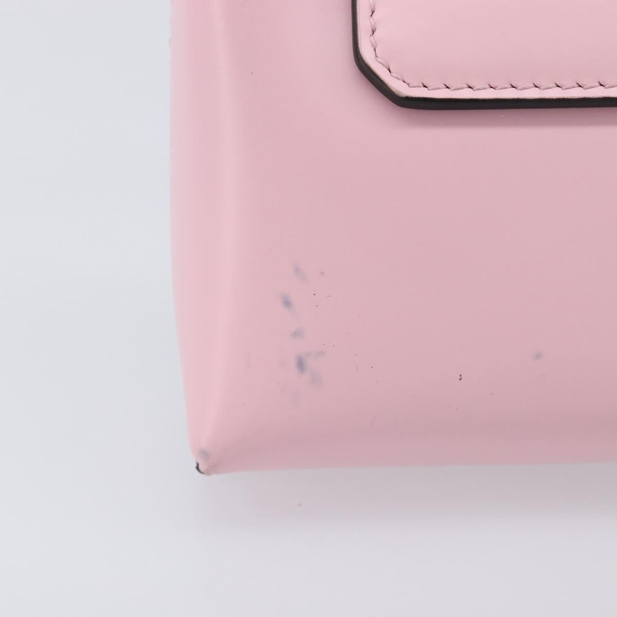 Salvatore Ferragamo Gancini Mini Hand Bag Leather Pink Auth gh2461V