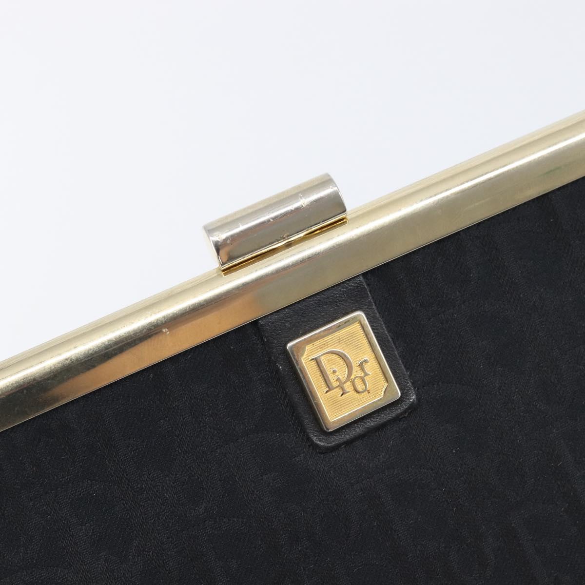 Christian Dior Trotter Clutch Bag Black Silver Auth gh2463A
