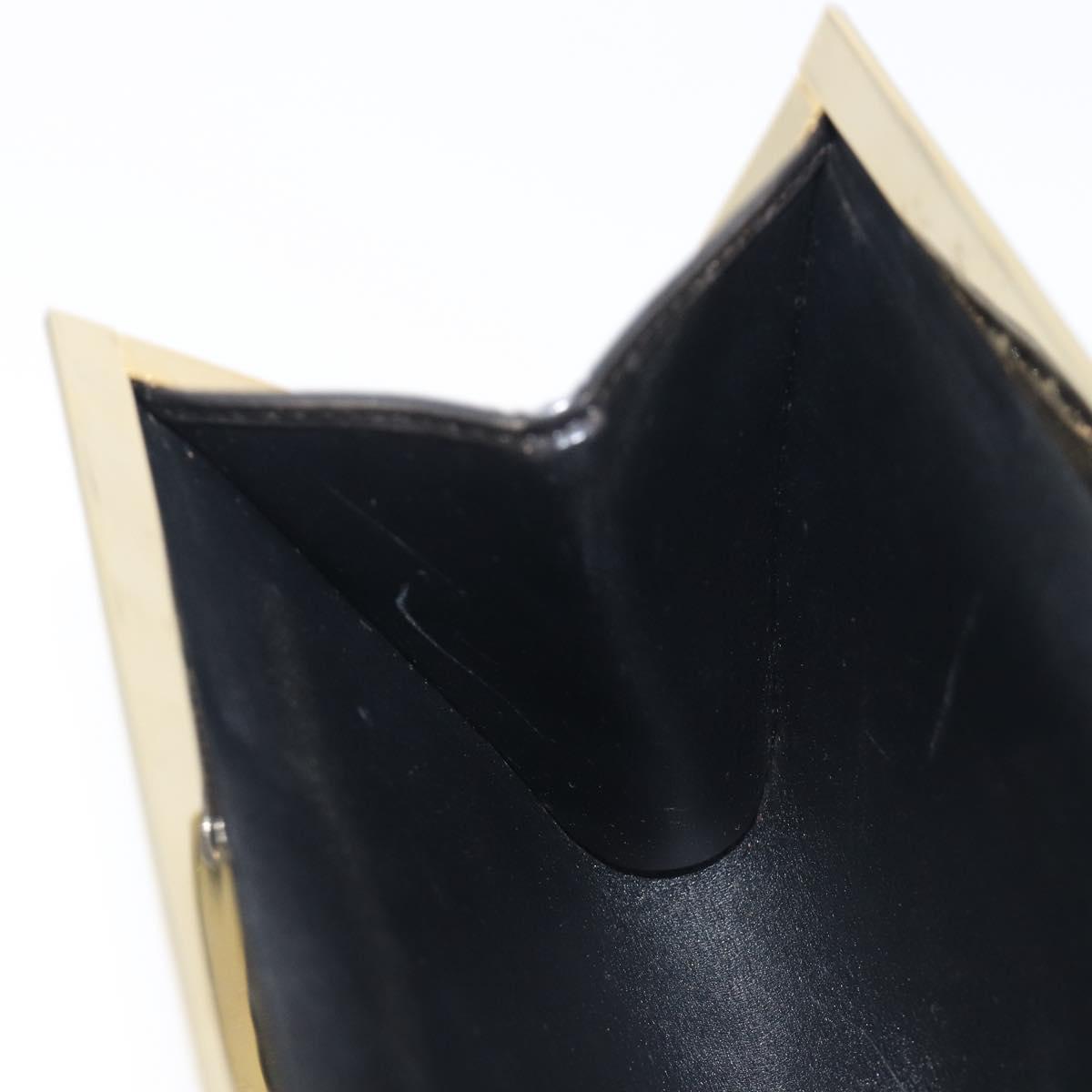 Christian Dior Trotter Clutch Bag Black Silver Auth gh2463A