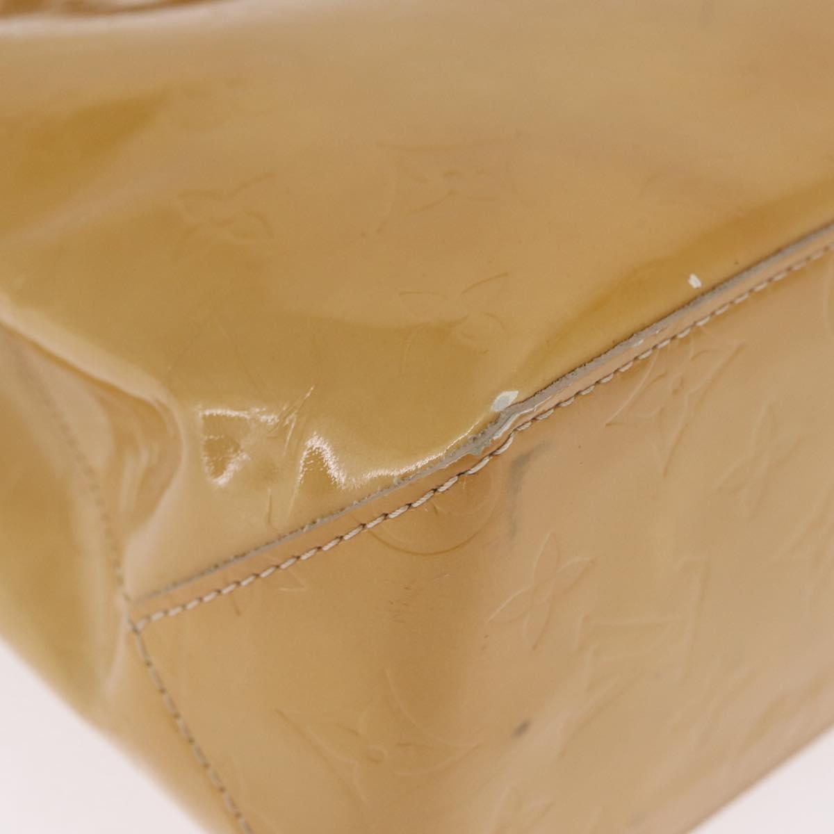 LOUIS VUITTON Monogram Vernis Reade PM Hand Bag Beige M91144 LV Auth gh2465