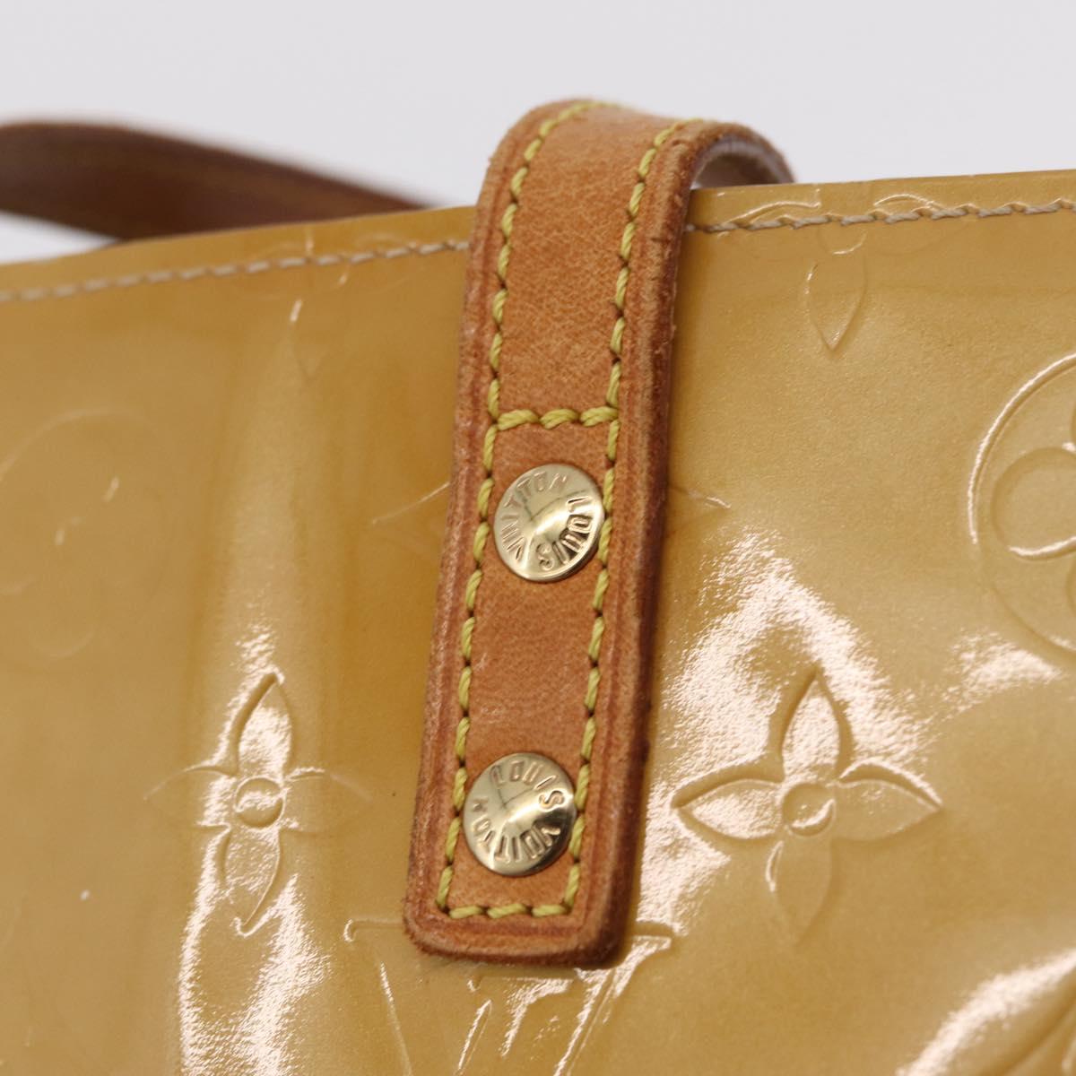 LOUIS VUITTON Monogram Vernis Reade PM Hand Bag Beige M91144 LV Auth gh2465
