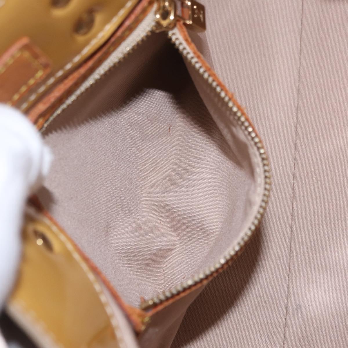 LOUIS VUITTON Monogram Vernis Reade PM Hand Bag Beige M91144 LV Auth gh2465