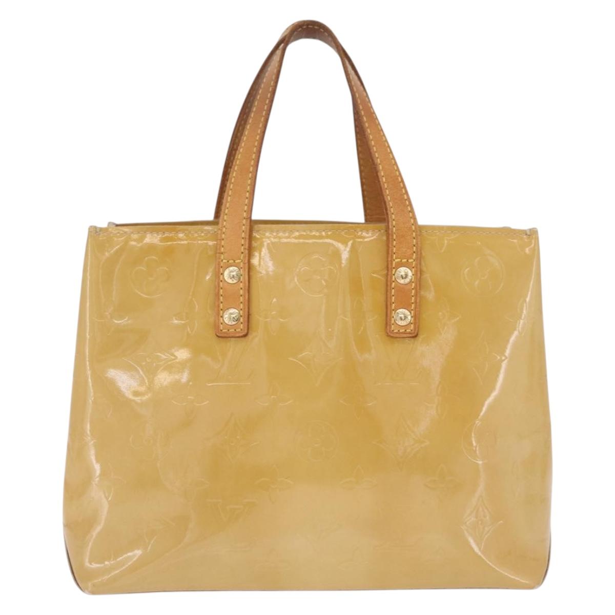 LOUIS VUITTON Monogram Vernis Reade PM Hand Bag Beige M91144 LV Auth gh2465