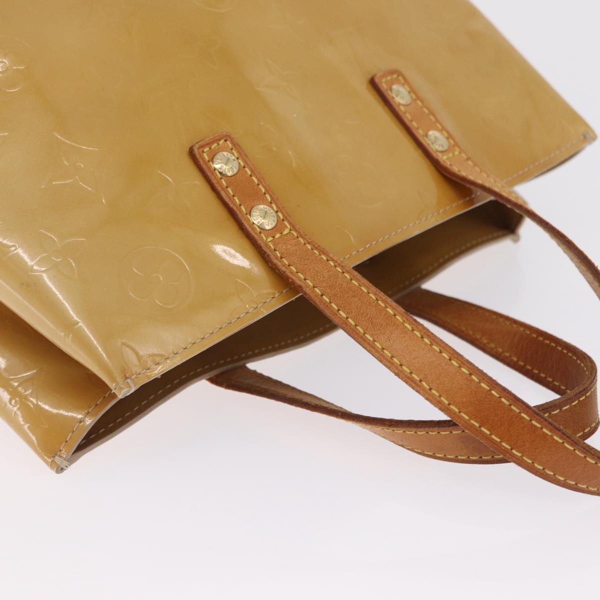 LOUIS VUITTON Monogram Vernis Reade PM Hand Bag Beige M91144 LV Auth gh2465