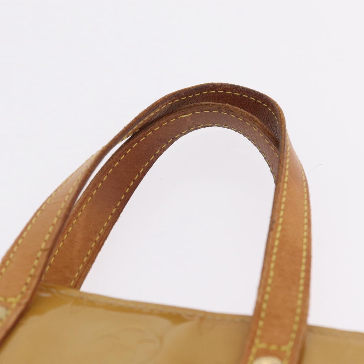 LOUIS VUITTON Monogram Vernis Reade PM Hand Bag Beige M91144 LV Auth gh2465