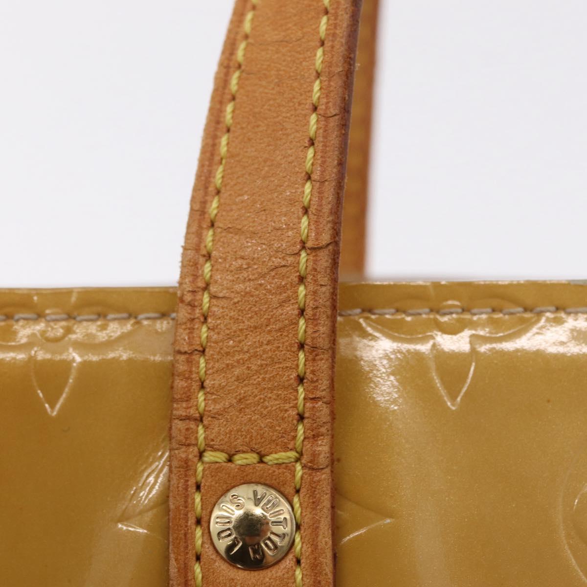 LOUIS VUITTON Monogram Vernis Reade PM Hand Bag Beige M91144 LV Auth gh2465