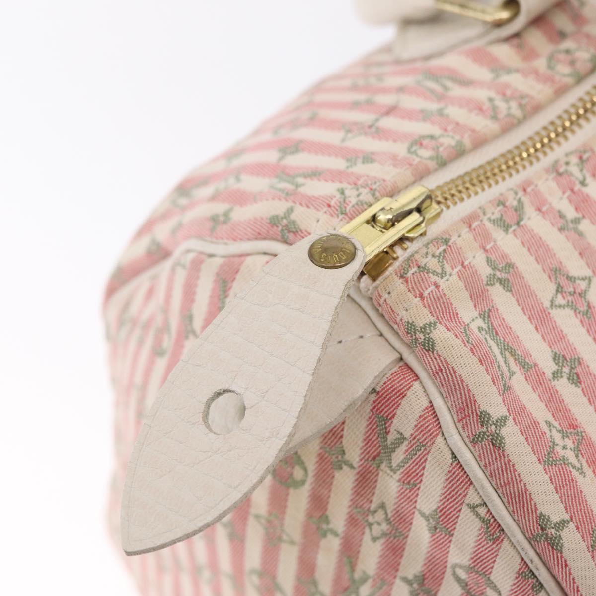 LOUIS VUITTON Monogram Mini Lin Croisette Speedy 30 Bag Pink M95501 Auth gh2476