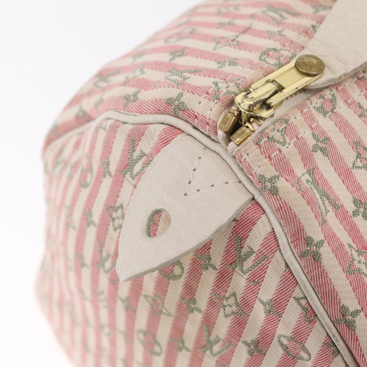 LOUIS VUITTON Monogram Mini Lin Croisette Speedy 30 Bag Pink M95501 Auth gh2476