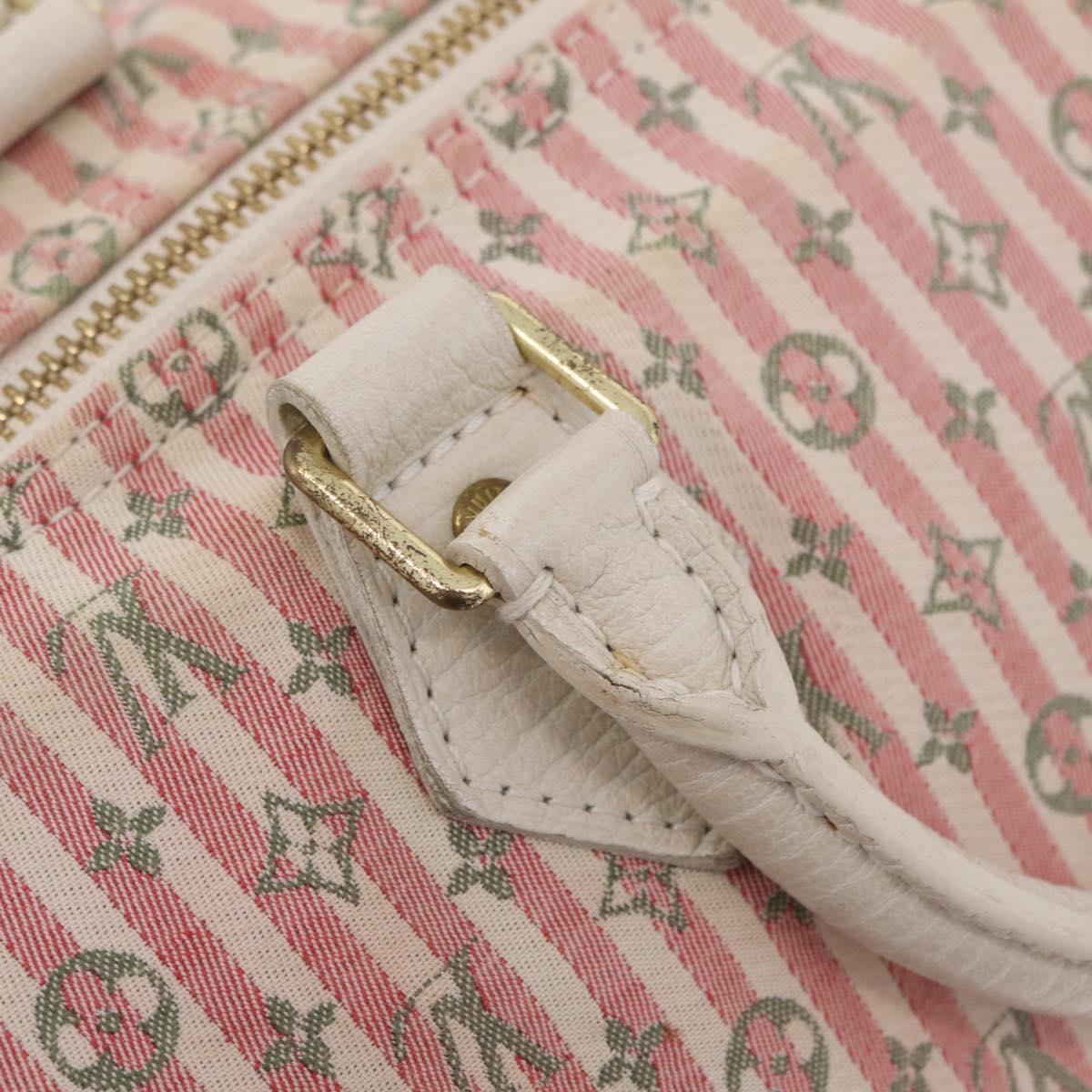 LOUIS VUITTON Monogram Mini Lin Croisette Speedy 30 Bag Pink M95501 Auth gh2476