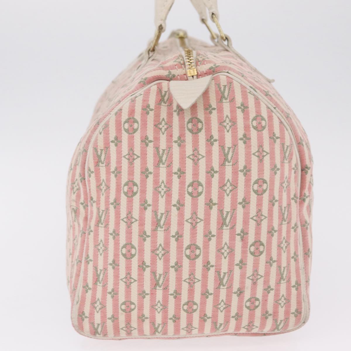 LOUIS VUITTON Monogram Mini Lin Croisette Speedy 30 Bag Pink M95501 Auth gh2476