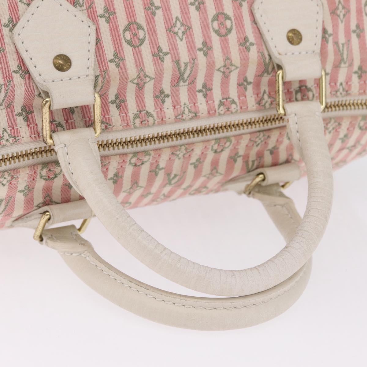 LOUIS VUITTON Monogram Mini Lin Croisette Speedy 30 Bag Pink M95501 Auth gh2476