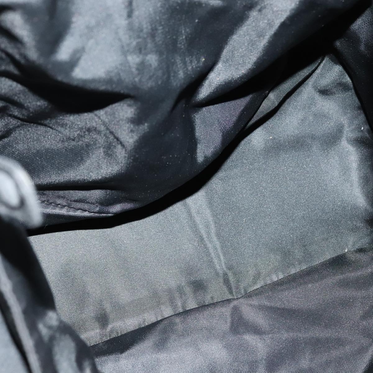 PRADA Hand Bag Nylon Black Silver Auth gh263