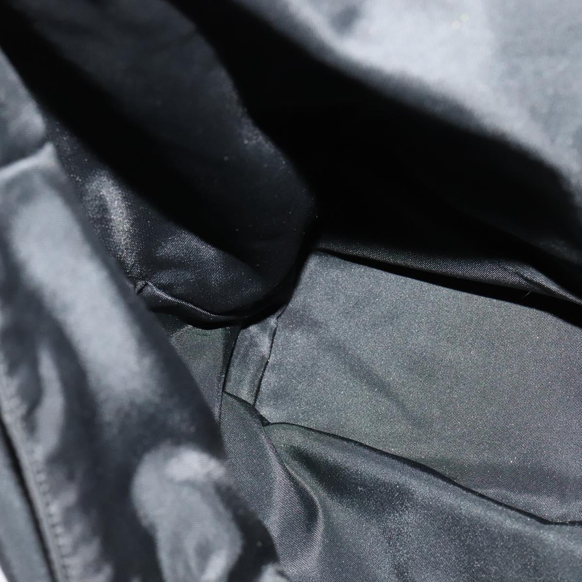 PRADA Hand Bag Nylon Black Silver Auth gh263