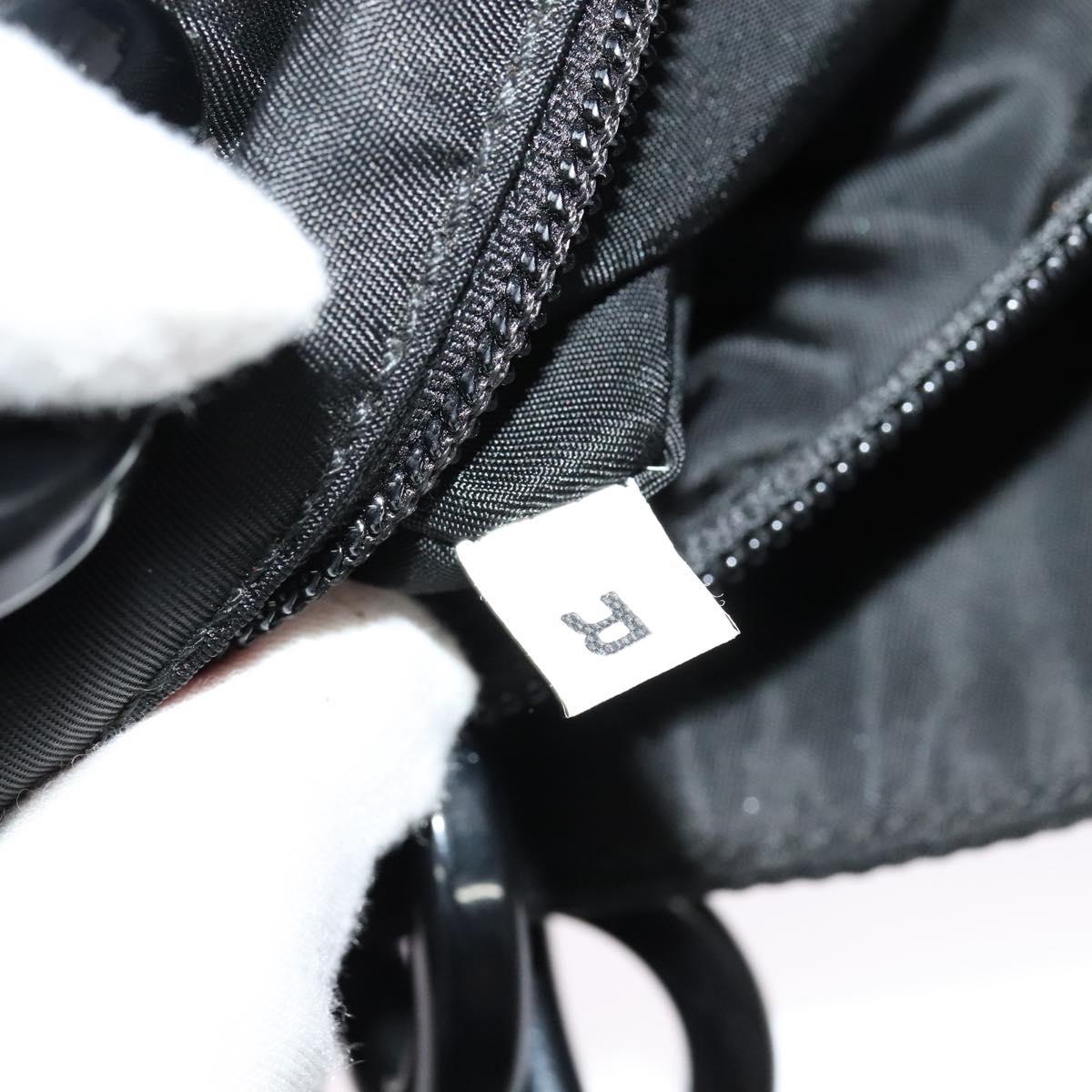 PRADA Hand Bag Nylon Black Silver Auth gh263