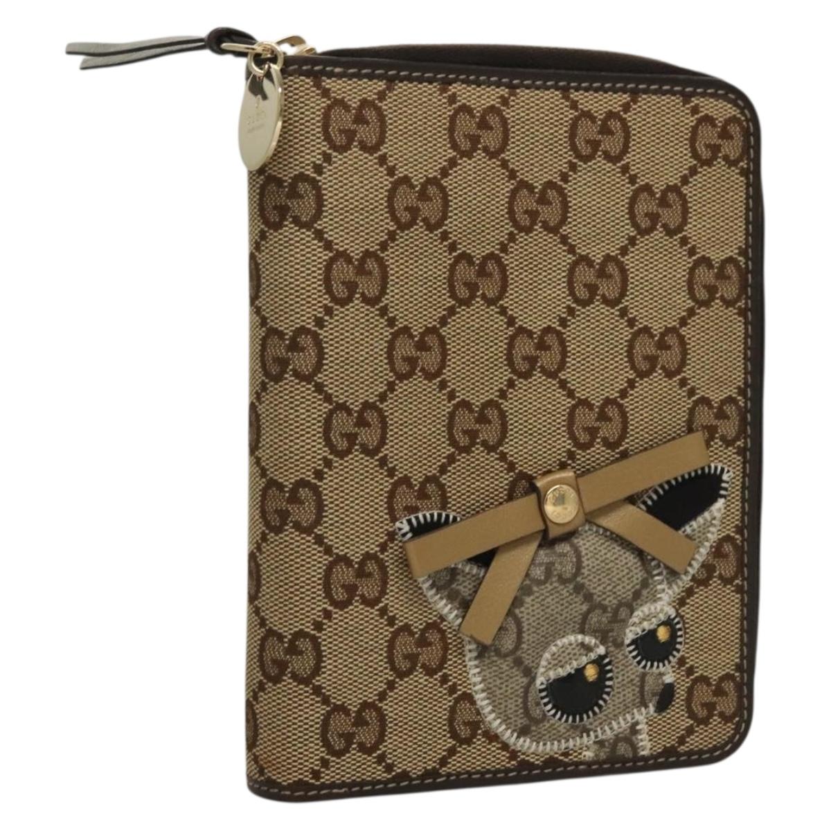 GUCCI GG Canvas Day Planner Cover Beige 233152 Auth gh267