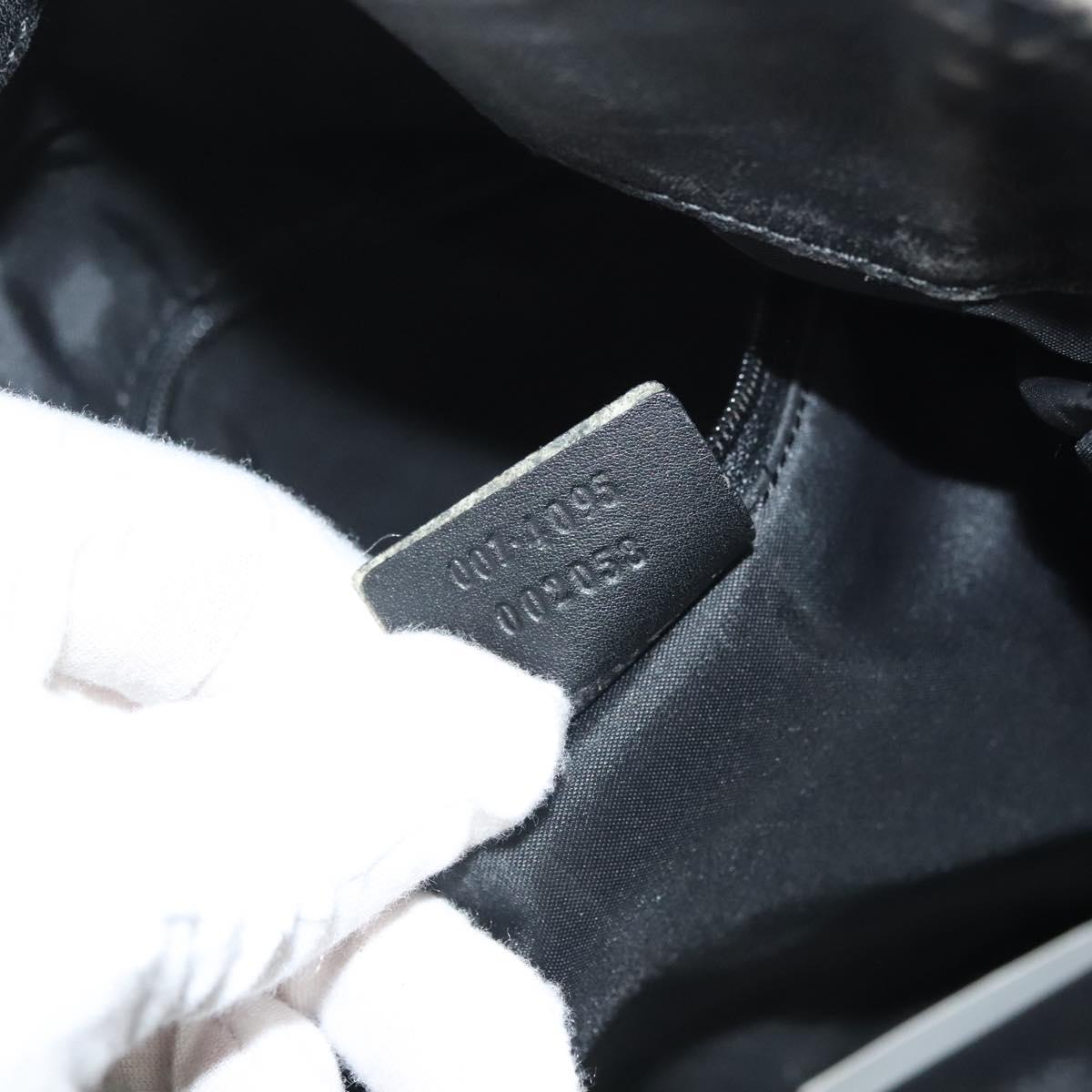 GUCCI GG Canvas Bamboo Hand Bag 2way Black Silver 001 4095 Auth gh297