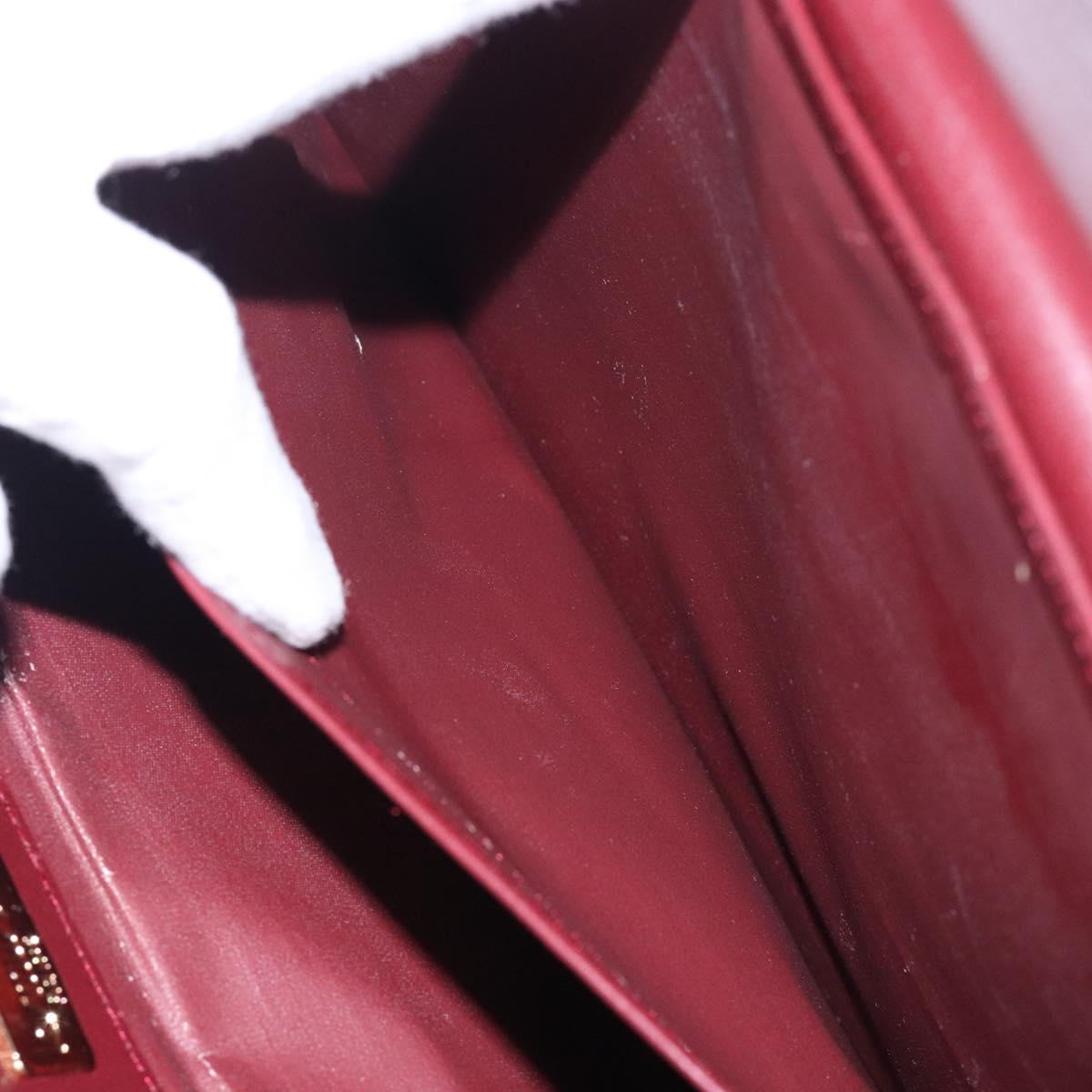 CARTIER Must Line Shoulder Bag Leather Bordeaux Gold Auth gh362