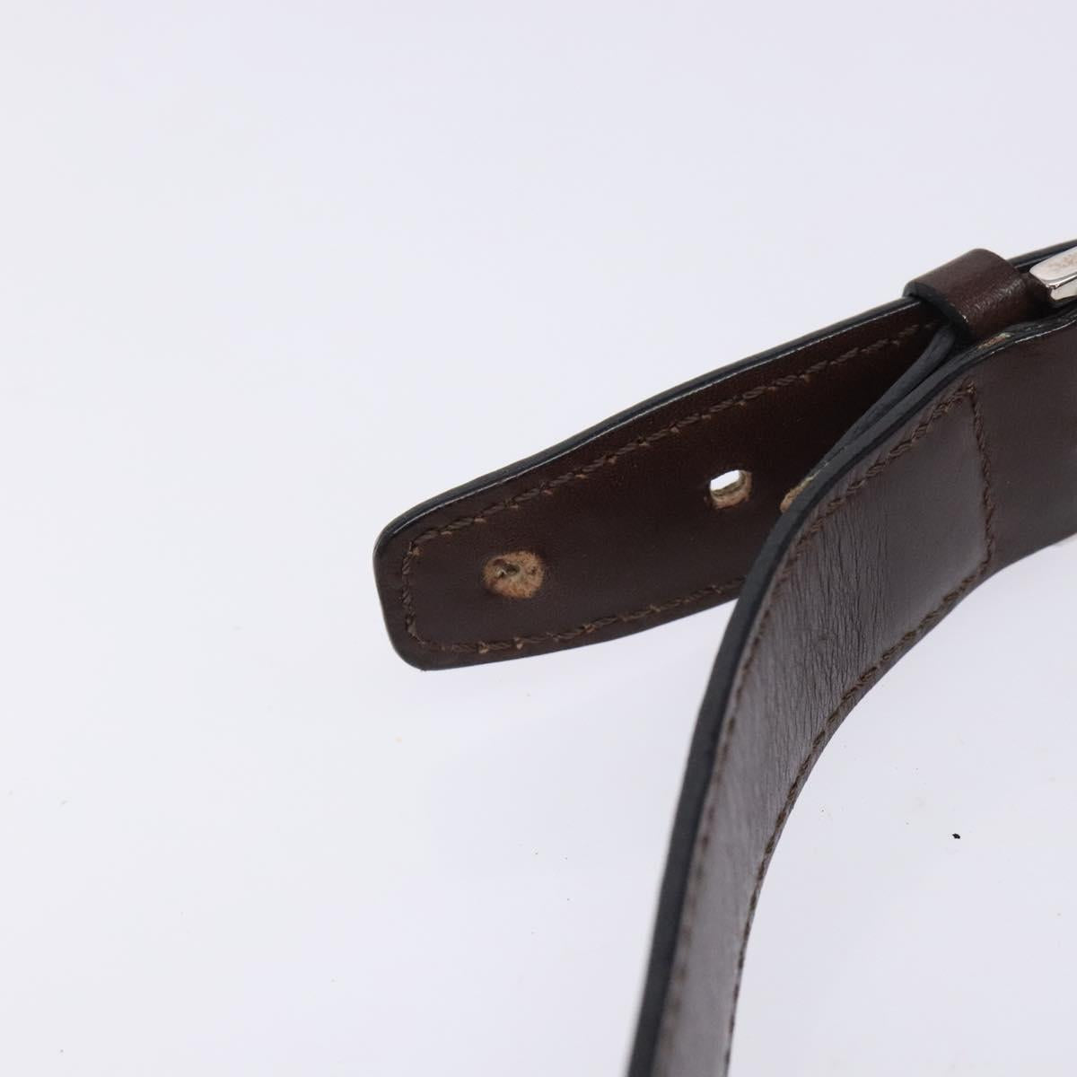 CELINE C Macadam Canvas Shoulder Bag Brown Silver Auth gh393