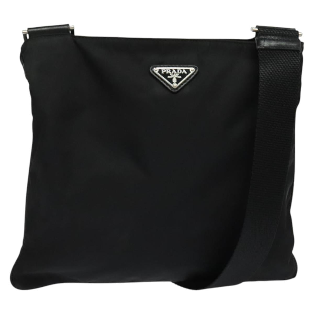 PRADA Shoulder Bag Nylon Black Auth gh413